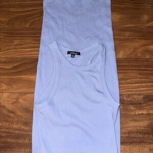 Ambiance Light Blue Ribbed Dress